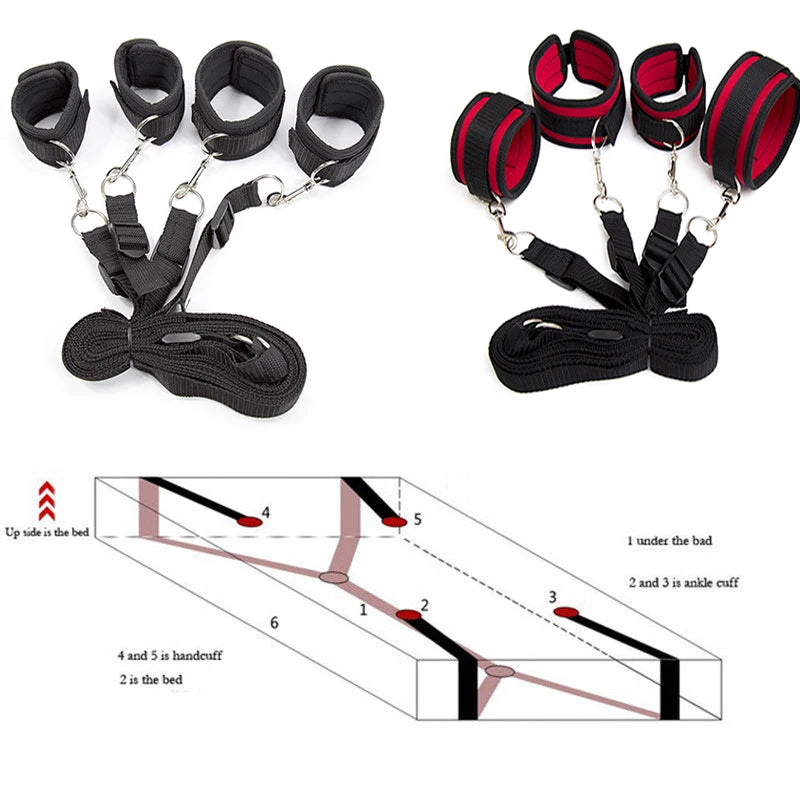 Adjustable Bed Restraint Set for Couples